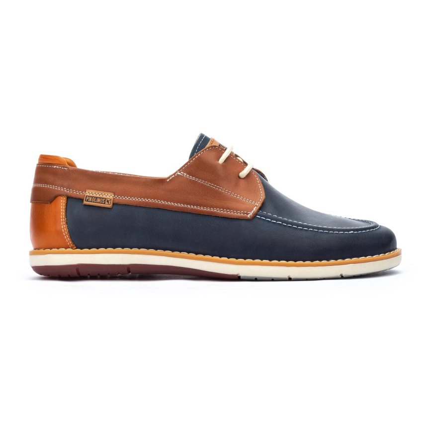 Men\'s Pikolinos JUCAR Boat Shoes Blue / Brown | NZ A082597